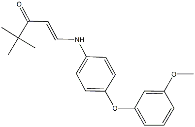 1-[4-(3-methoxyphenoxy)anilino]-4,4-dimethyl-1-penten-3-one 化学構造式