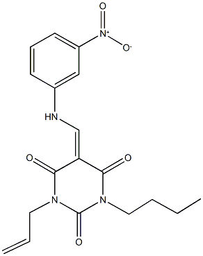 1-allyl-3-butyl-5-({3-nitroanilino}methylene)-2,4,6(1H,3H,5H)-pyrimidinetrione,1164533-32-7,结构式