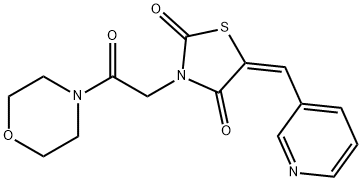 3-[2-(4-morpholinyl)-2-oxoethyl]-5-(3-pyridinylmethylene)-1,3-thiazolidine-2,4-dione Structure