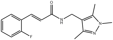 3-(2-fluorophenyl)-N-[(1,3,5-trimethyl-1H-pyrazol-4-yl)methyl]acrylamide,1164537-48-7,结构式