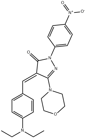 4-[4-(diethylamino)benzylidene]-2-{4-nitrophenyl}-5-(4-morpholinyl)-2,4-dihydro-3H-pyrazol-3-one 结构式