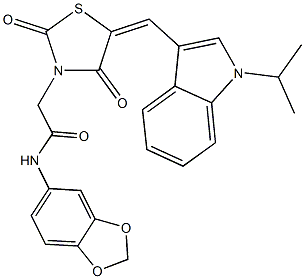 N-(1,3-benzodioxol-5-yl)-2-{5-[(1-isopropyl-1H-indol-3-yl)methylene]-2,4-dioxo-1,3-thiazolidin-3-yl}acetamide|