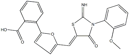 2-(5-{[2-imino-3-(2-methoxyphenyl)-4-oxo-1,3-thiazolidin-5-ylidene]methyl}-2-furyl)benzoic acid|