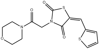 3-[2-(4-morpholinyl)-2-oxoethyl]-5-(2-thienylmethylene)-1,3-thiazolidine-2,4-dione 化学構造式