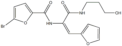 5-bromo-N-(2-(2-furyl)-1-{[(3-hydroxypropyl)amino]carbonyl}vinyl)-2-furamide|