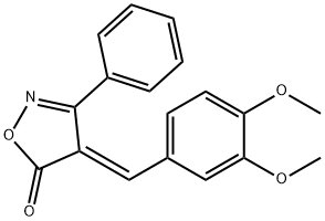 4-(3,4-dimethoxybenzylidene)-3-phenyl-5(4H)-isoxazolone 结构式