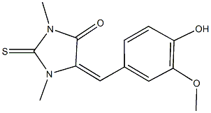 5-(4-hydroxy-3-methoxybenzylidene)-1,3-dimethyl-2-thioxo-4-imidazolidinone,1164550-43-9,结构式