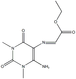 ethyl [(6-amino-1,3-dimethyl-2,4-dioxo-1,2,3,4-tetrahydro-5-pyrimidinyl)imino]acetate Struktur
