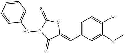 3-anilino-5-(4-hydroxy-3-methoxybenzylidene)-2-thioxo-1,3-thiazolidin-4-one Structure