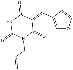 1-allyl-5-(3-furylmethylene)-2,4,6(1H,3H,5H)-pyrimidinetrione Structure