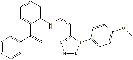 [2-({2-[1-(4-methoxyphenyl)-1H-tetraazol-5-yl]vinyl}amino)phenyl](phenyl)methanone Struktur