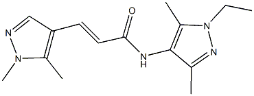 3-(1,5-dimethyl-1H-pyrazol-4-yl)-N-(1-ethyl-3,5-dimethyl-1H-pyrazol-4-yl)acrylamide,1164555-49-0,结构式