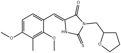 5-(2,4-dimethoxy-3-methylbenzylidene)-3-(tetrahydro-2-furanylmethyl)-2-thioxo-4-imidazolidinone Structure