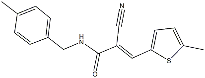 2-cyano-N-(4-methylbenzyl)-3-(5-methyl-2-thienyl)acrylamide Struktur