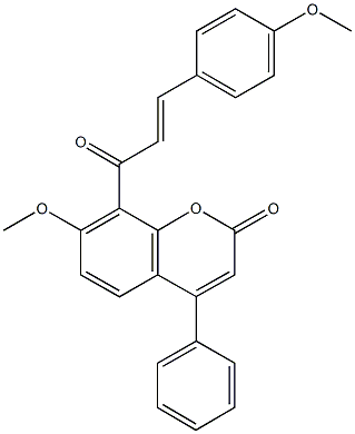 7-methoxy-8-[3-(4-methoxyphenyl)acryloyl]-4-phenyl-2H-chromen-2-one 结构式