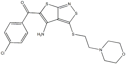 (4-amino-3-{[2-(4-morpholinyl)ethyl]sulfanyl}thieno[2,3-c]isothiazol-5-yl)(4-chlorophenyl)methanone|