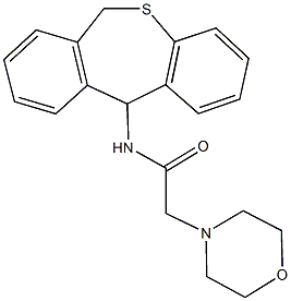 N-(6,11-dihydrodibenzo[b,e]thiepin-11-yl)-2-(4-morpholinyl)acetamide 化学構造式