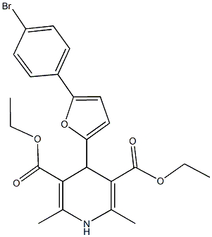 diethyl 4-[5-(4-bromophenyl)-2-furyl]-2,6-dimethyl-1,4-dihydro-3,5-pyridinedicarboxylate,117210-71-6,结构式