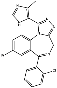 8-bromo-6-(2-chlorophenyl)-1-(5-methyl-1H-imidazol-4-yl)-4H-[1,2,4]triazolo[4,3-a][1,4]benzodiazepine,117267-51-3,结构式