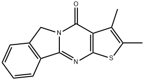 2,3-dimethylthieno[2',3':4,5]pyrimido[2,1-a]isoindol-4(6H)-one 结构式