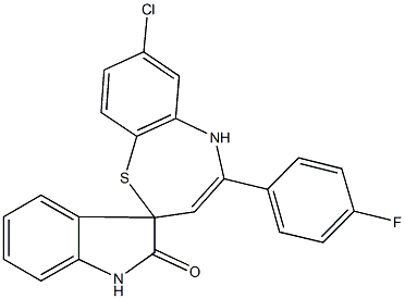 7-chloro-4-(4-fluorophenyl)-1',2,3',5-tetrahydrospiro([1,5]benzothiazepine-2,3'-[2'H]-indole)-2'-one|