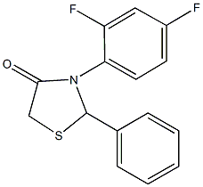 3-(2,4-difluorophenyl)-2-phenyl-1,3-thiazolidin-4-one,118416-37-8,结构式