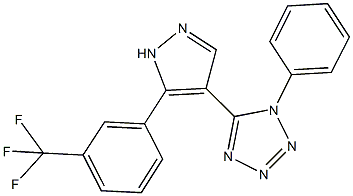 1-phenyl-5-{5-[3-(trifluoromethyl)phenyl]-1H-pyrazol-4-yl}-1H-tetraazole 结构式