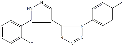 5-[5-(2-fluorophenyl)-1H-pyrazol-4-yl]-1-(4-methylphenyl)-1H-tetraazole Structure