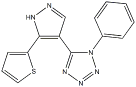 1-phenyl-5-[5-(2-thienyl)-1H-pyrazol-4-yl]-1H-tetraazole 化学構造式