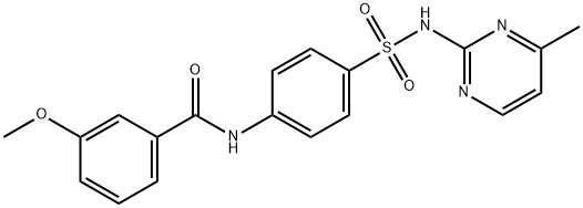 3-methoxy-N-(4-{[(4-methyl-2-pyrimidinyl)amino]sulfonyl}phenyl)benzamide 化学構造式