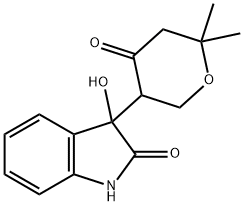 3-(6,6-dimethyl-4-oxotetrahydro-2H-pyran-3-yl)-3-hydroxy-1,3-dihydro-2H-indol-2-one Structure