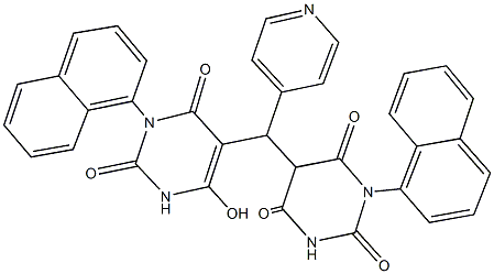 5-[[6-hydroxy-3-(1-naphthyl)-2,4-dioxo-1,2,3,4-tetrahydro-5-pyrimidinyl](4-pyridinyl)methyl]-1-(1-naphthyl)-2,4,6(1H,3H,5H)-pyrimidinetrione Structure