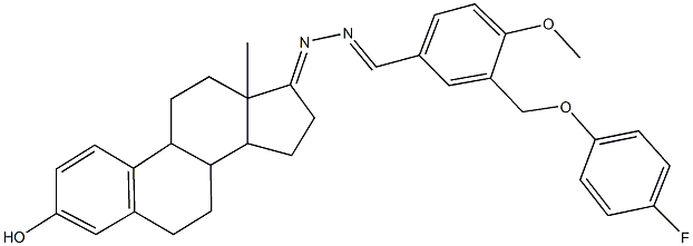 3-[(4-fluorophenoxy)methyl]-4-methoxybenzaldehyde [3-hydroxyestra-1,3,5(10)-trien-17-ylidene]hydrazone Structure