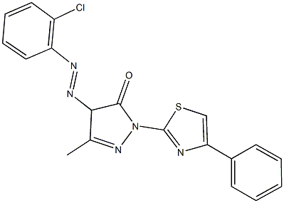 4-[(2-chlorophenyl)diazenyl]-5-methyl-2-(4-phenyl-1,3-thiazol-2-yl)-2,4-dihydro-3H-pyrazol-3-one Structure