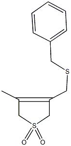 3-[(benzylsulfanyl)methyl]-4-methyl-2,5-dihydrothiophene 1,1-dioxide Struktur