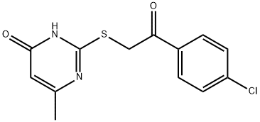 2-{[2-(4-chlorophenyl)-2-oxoethyl]sulfanyl}-6-methyl-4(3H)-pyrimidinone Structure