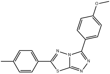 methyl 4-[6-(4-methylphenyl)[1,2,4]triazolo[3,4-b][1,3,4]thiadiazol-3-yl]phenyl ether Struktur