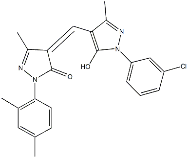 4-{[1-(3-chlorophenyl)-5-hydroxy-3-methyl-1H-pyrazol-4-yl]methylene}-2-(2,4-dimethylphenyl)-5-methyl-2,4-dihydro-3H-pyrazol-3-one|