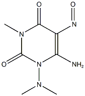 6-amino-1-(dimethylamino)-3-methyl-5-nitrosopyrimidine-2,4(1H,3H)-dione 结构式