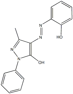 4-[(2-hydroxyphenyl)diazenyl]-3-methyl-1-phenyl-1H-pyrazol-5-ol Struktur