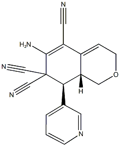 6-amino-8-(3-pyridinyl)-8,8a-dihydro-1H-isochromene-5,7,7(3H)-tricarbonitrile 结构式