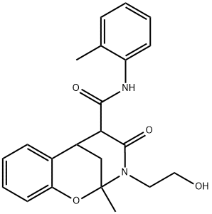 10-(2-hydroxyethyl)-9-methyl-N-(2-methylphenyl)-11-oxo-8-oxa-10-azatricyclo[7.3.1.0~2,7~]trideca-2,4,6-triene-12-carboxamide Struktur