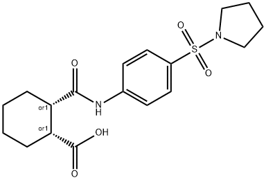 2-{[4-(pyrrolidin-1-ylsulfonyl)anilino]carbonyl}cyclohexanecarboxylic acid Structure