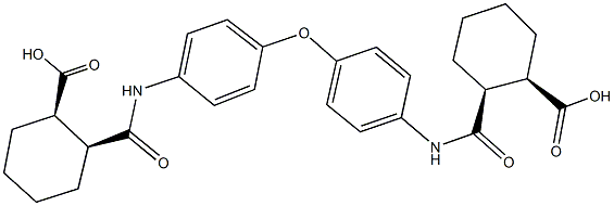 2-{[4-(4-{[(2-carboxycyclohexyl)carbonyl]amino}phenoxy)anilino]carbonyl}cyclohexanecarboxylic acid Structure