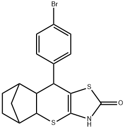 9-(4-bromophenyl)-3,7-dithia-5-azatetracyclo[9.2.1.0~2,10~.0~4,8~]tetradec-4(8)-en-6-one Struktur
