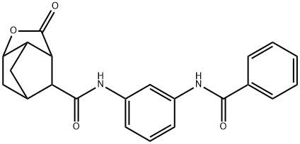 N-[3-(benzoylamino)phenyl]-5-oxo-4-oxatricyclo[4.2.1.0~3,7~]nonane-9-carboxamide Struktur