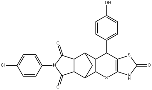 7-(4-chlorophenyl)-10-(4-hydroxyphenyl)-3,4a,5,5a,8a,9,9a,10-octahydro-5,9-methano[1,3]thiazolo[5',4':5,6]thiopyrano[2,3-f]isoindole-2,6,8(7H)-trione|