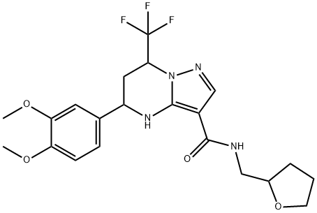 5-(3,4-dimethoxyphenyl)-N-(tetrahydro-2-furanylmethyl)-7-(trifluoromethyl)-4,5,6,7-tetrahydropyrazolo[1,5-a]pyrimidine-3-carboxamide|