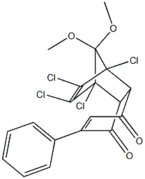 1,8,9,10-tetrachloro-11,11-dimethoxy-4-phenyltricyclo[6.2.1.0~2,7~]undeca-4,9-diene-3,6-dione 结构式