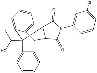 17-(3-chlorophenyl)-1-(1-hydroxyethyl)-17-azapentacyclo[6.6.5.0~2,7~.0~9,14~.0~15,19~]nonadeca-2,4,6,9,11,13-hexaene-16,18-dione,1212365-97-3,结构式